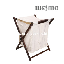 Rubber Wood Laundry Bathroom Accessories Basket (WWR0501B)